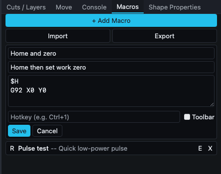 Editing a macro inline.